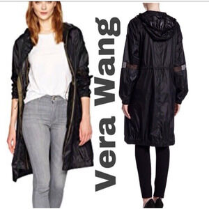 Vera Wang Women Small Jacket Full Zip Noely Nylon Black